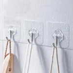 10 Pcs Transparent Self Adhesive Hanger Hooks – Strong Wall & Door Hooks
