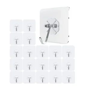 10 Pcs Transparent Self Adhesive Hanger Hooks – Strong Wall & Door Hooks