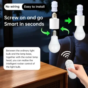 Smart E27 Wireless Lamp Holder – Remote Control & Timer Function